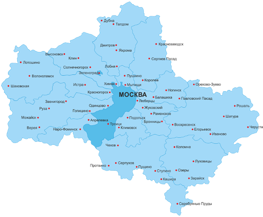 Карта Подмосковья